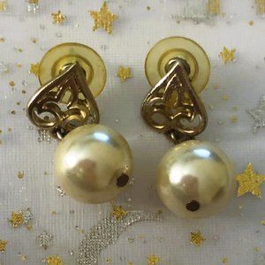 Vintage Gold & Pearl Earrings